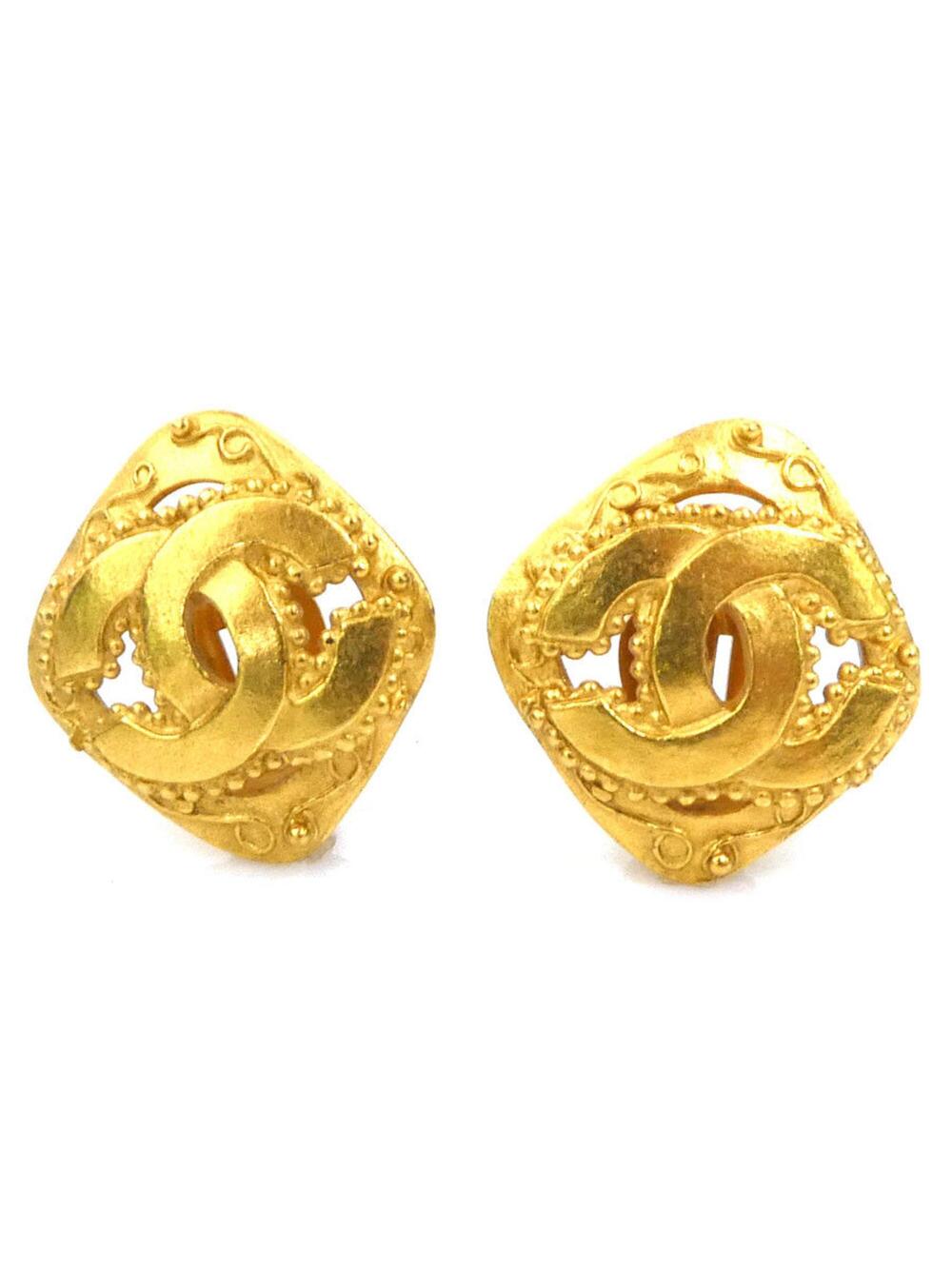 Chanel Cc Logo Clip-On Earrings Gold- #347253C67B